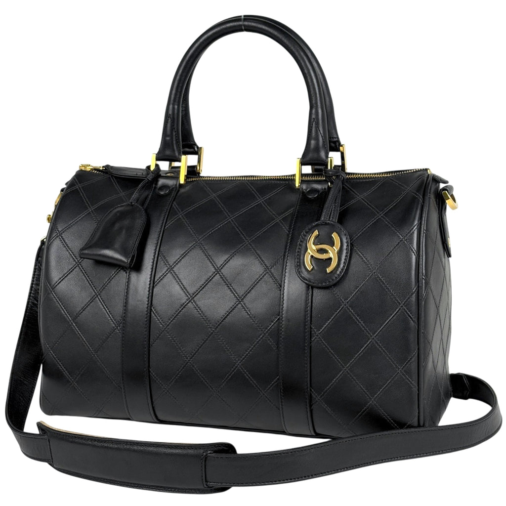 シャネル ビコローレ ボストンバッグ 2WAY ショルダーバッグ ココマーク ボストンバッグ レザー ブラック レディース 【中古】brbag