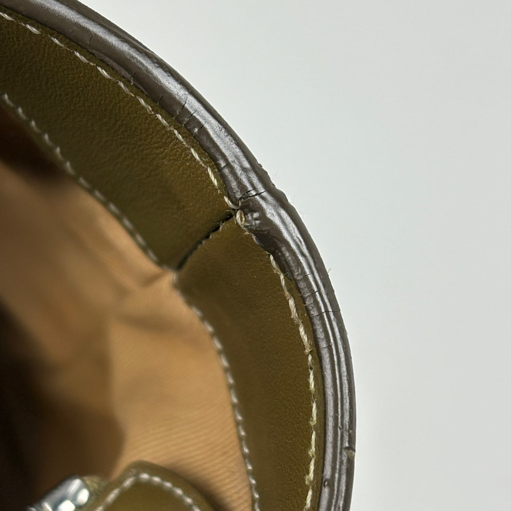 セリーヌ Cマカダム柄 トートバッグ ハンドバッグ カーキ トートバッグ キャンバス グリーン ベージュ レディース 【中古】brbag