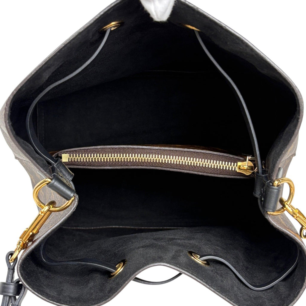 ルイ・ヴィトン ネオ ノエ 巾着型 ショルダーバッグ モノグラム ブラウン ノワール(ブラック) M44020 レディース 【中古】brbag