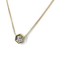 ダイヤモンド デザインネックレス YG イエローゴールド ペンダント 750 ネックレス K18 ダイヤモンド レディース ノンブランドジュエリー 【中古】nbjwl