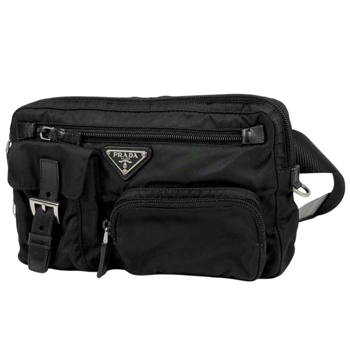 バイセル公式】プラダ ロゴプレート ウエストバッグ ボディバッグ