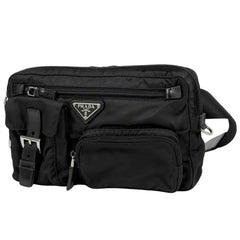 プラダ ロゴプレート ウエストバッグ ボディバッグ ボディバッグ ナイロン ネロ(ブラック) レディース 【中古】brbag