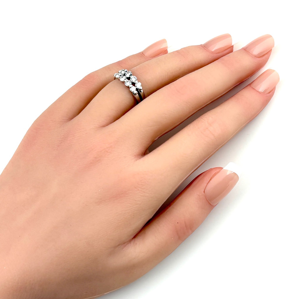 メレダイヤ デザインリング プラチナ 指輪 リング 10.5号 Pt900 ダイヤモンド レディース ノンブランドジュエリー 【中古】nbjwl