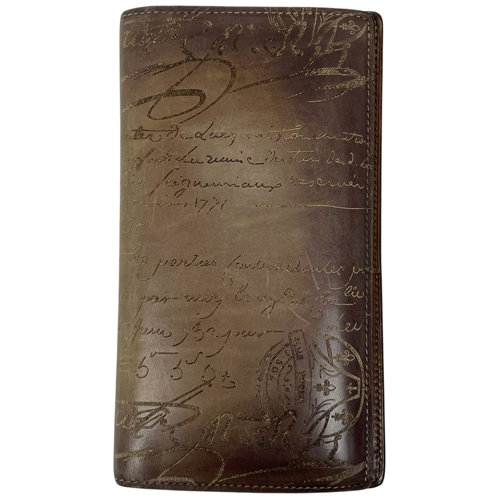 ベルルッティ エベネ 二つ折り長財布 カリグラフィ 長財布 レザー ブラウン メンズ 【中古】brbag