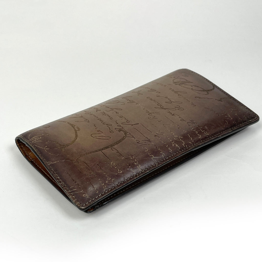 ベルルッティ エベネ 二つ折り長財布 カリグラフィ 長財布 レザー ブラウン メンズ 【中古】brbag