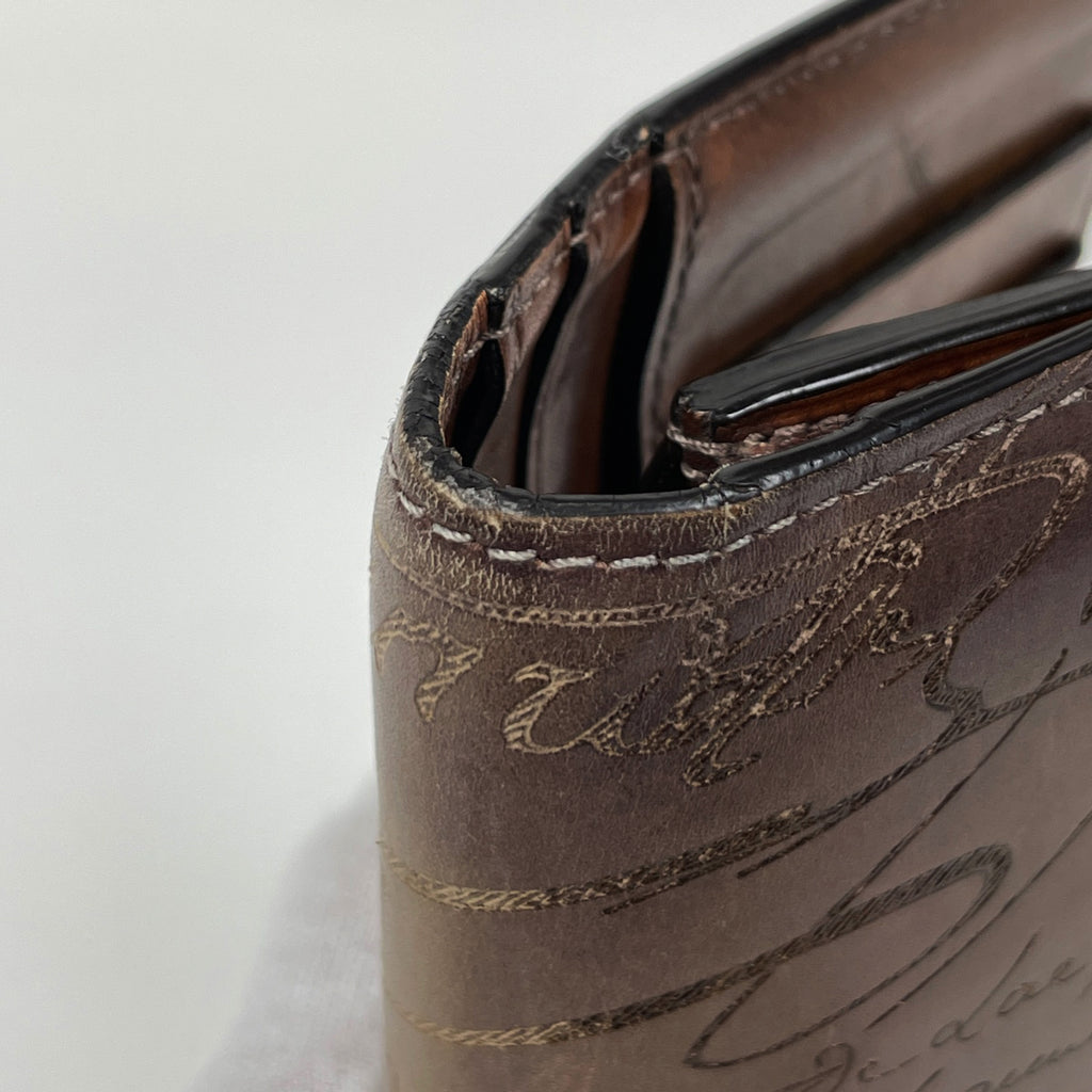 ベルルッティ エベネ 二つ折り長財布 カリグラフィ 長財布 レザー ブラウン メンズ 【中古】brbag
