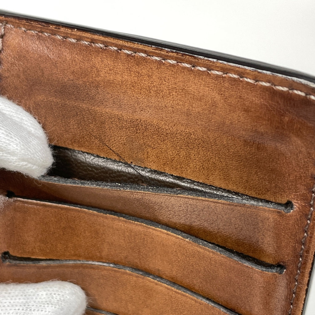 ベルルッティ エベネ 二つ折り長財布 カリグラフィ 長財布 レザー ブラウン メンズ 【中古】brbag