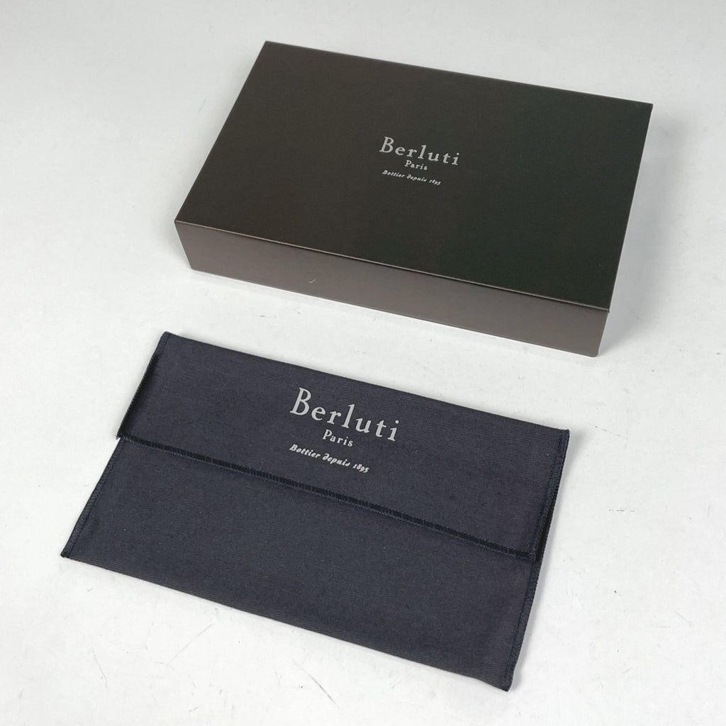 ベルルッティ エベネ 二つ折り長財布 カリグラフィ 長財布 レザー ブラウン メンズ 【中古】brbag