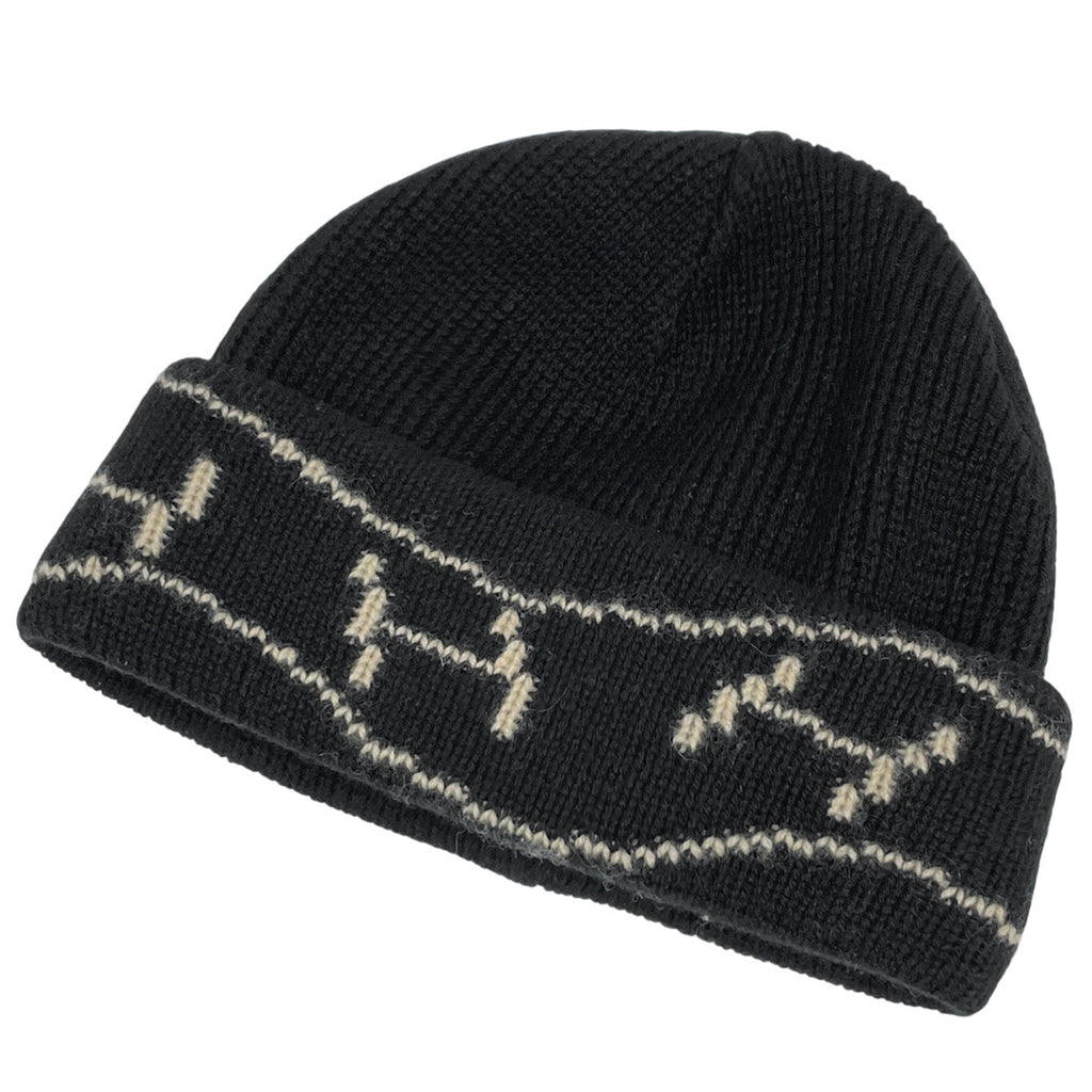 エルメス Hロゴ ニットキャップ マルジェラ期 帽子 ニットキャップ カシミヤ ブラック ベージュ レディース 【中古】brapp