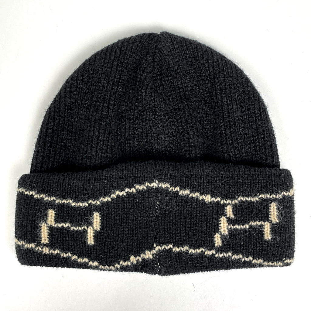エルメス Hロゴ ニットキャップ マルジェラ期 帽子 ニットキャップ カシミヤ ブラック ベージュ レディース 【中古】brapp