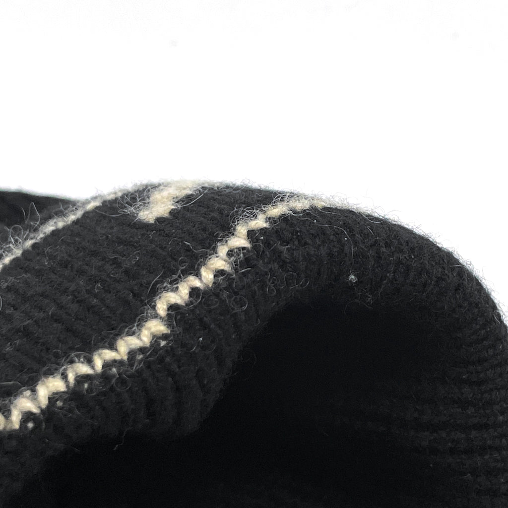 エルメス Hロゴ ニットキャップ マルジェラ期 帽子 ニットキャップ カシミヤ ブラック ベージュ レディース 【中古】brapp