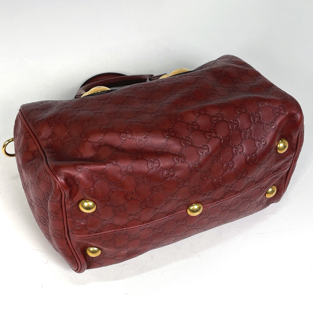 グッチ グッチシマ ハンドバッグ ミニ ボストン ハンドバッグ シマレザー レッド 207297 レディース 【中古】brbag