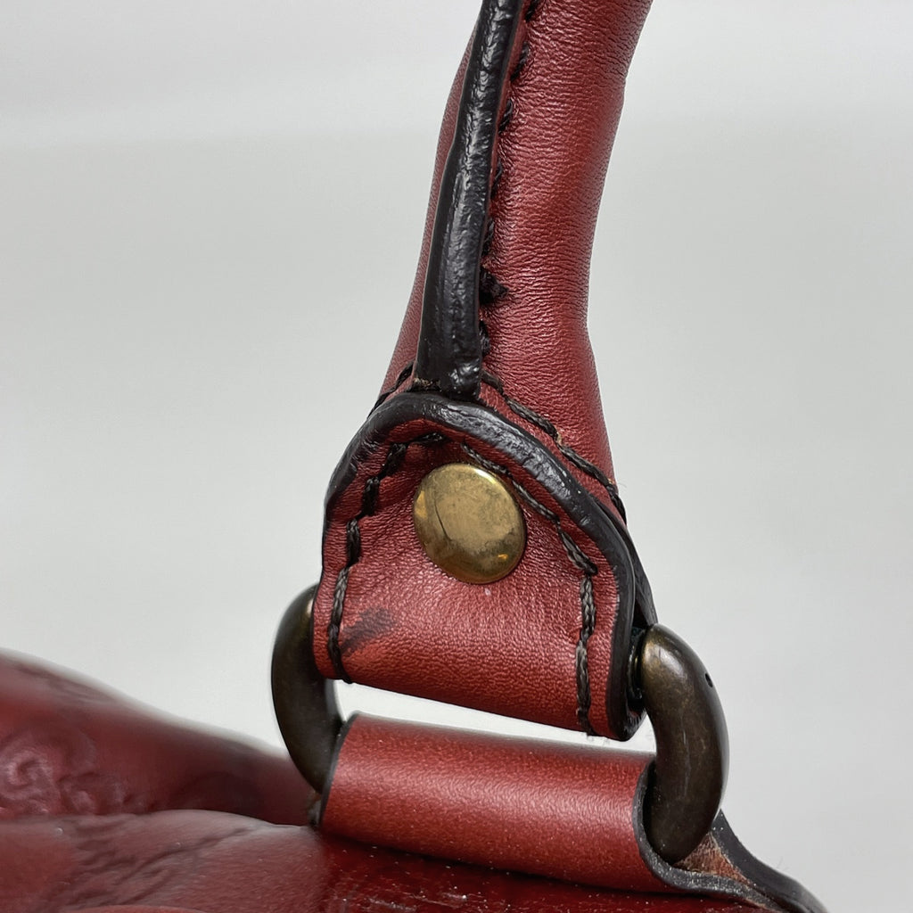 グッチ グッチシマ ハンドバッグ ミニ ボストン ハンドバッグ シマレザー レッド 207297 レディース 【中古】brbag