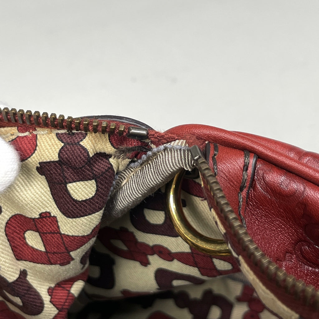 グッチ グッチシマ ハンドバッグ ミニ ボストン ハンドバッグ シマレザー レッド 207297 レディース 【中古】brbag