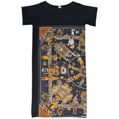 エルメス ニット 切り替え ワンピース シルク 半袖 ワンピース スカート ブラック レディース 【中古】brapp