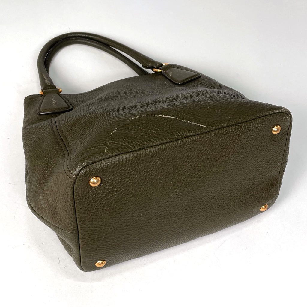 プラダ ロゴ ハンドバッグ カーキ ハンドバッグ レザー グリーン BN2534 レディース 【中古】brbag