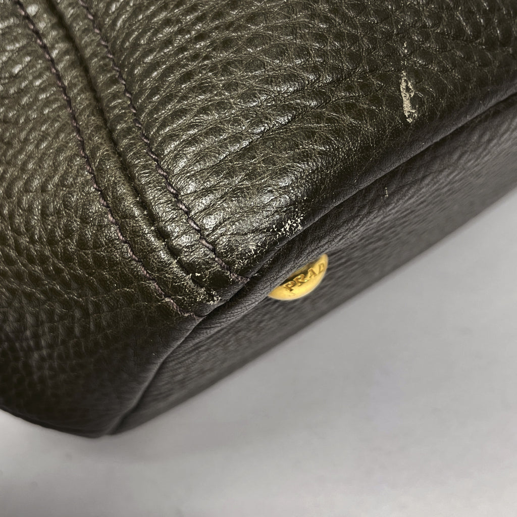 プラダ ロゴ ハンドバッグ カーキ ハンドバッグ レザー グリーン BN2534 レディース 【中古】brbag