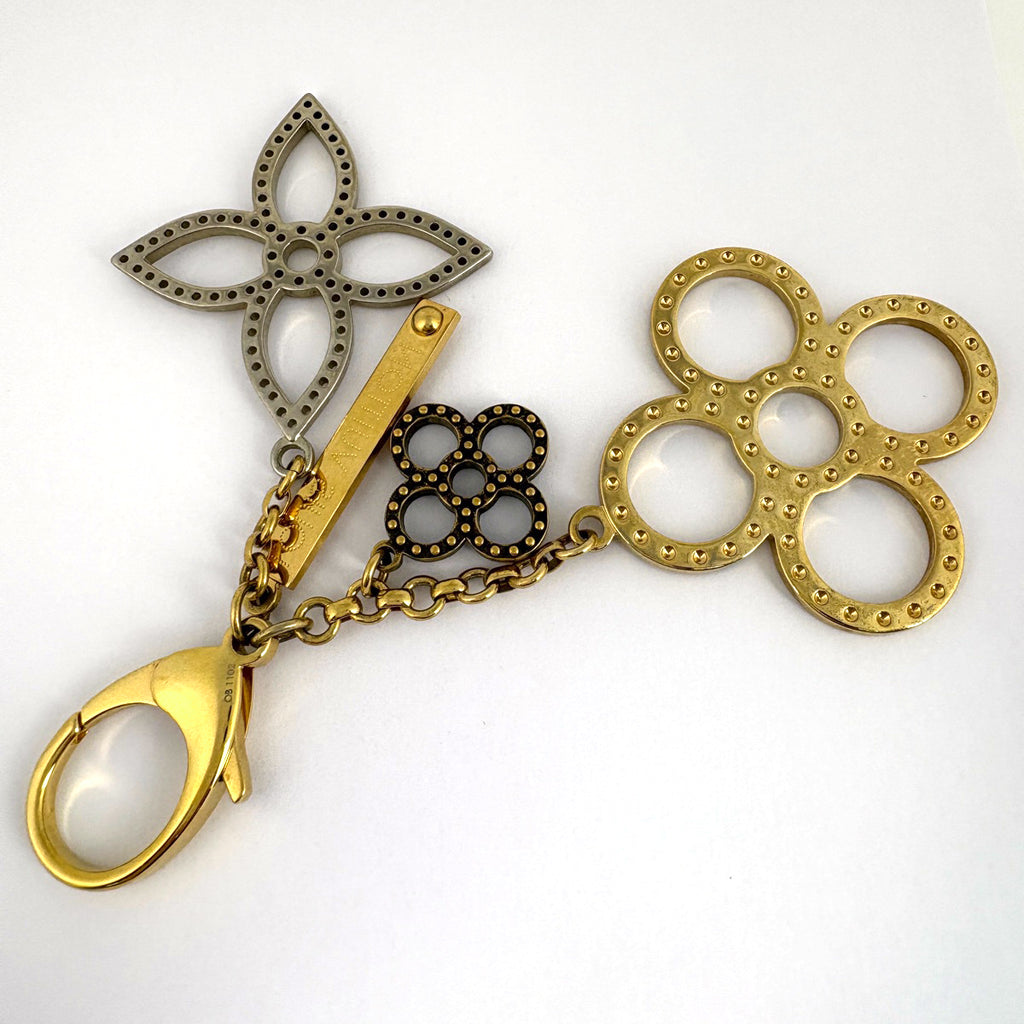 ルイ・ヴィトン ビジューサック タパージュ モノグラム キーホルダー M66350 M65090 GP メタル ゴールド シルバー レディース 中古 brbag