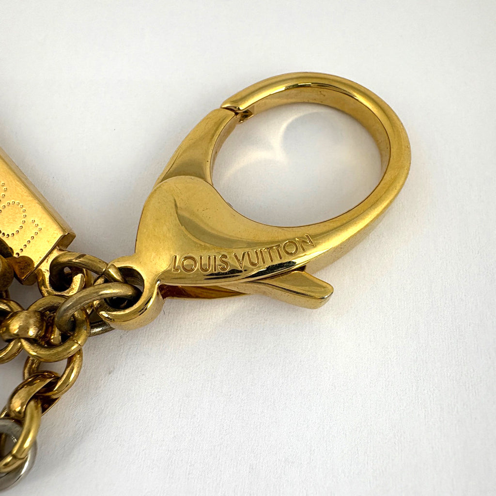 ルイ・ヴィトン ビジューサック タパージュ モノグラム キーホルダー M66350 M65090 GP メタル ゴールド シルバー レディース 中古 brbag