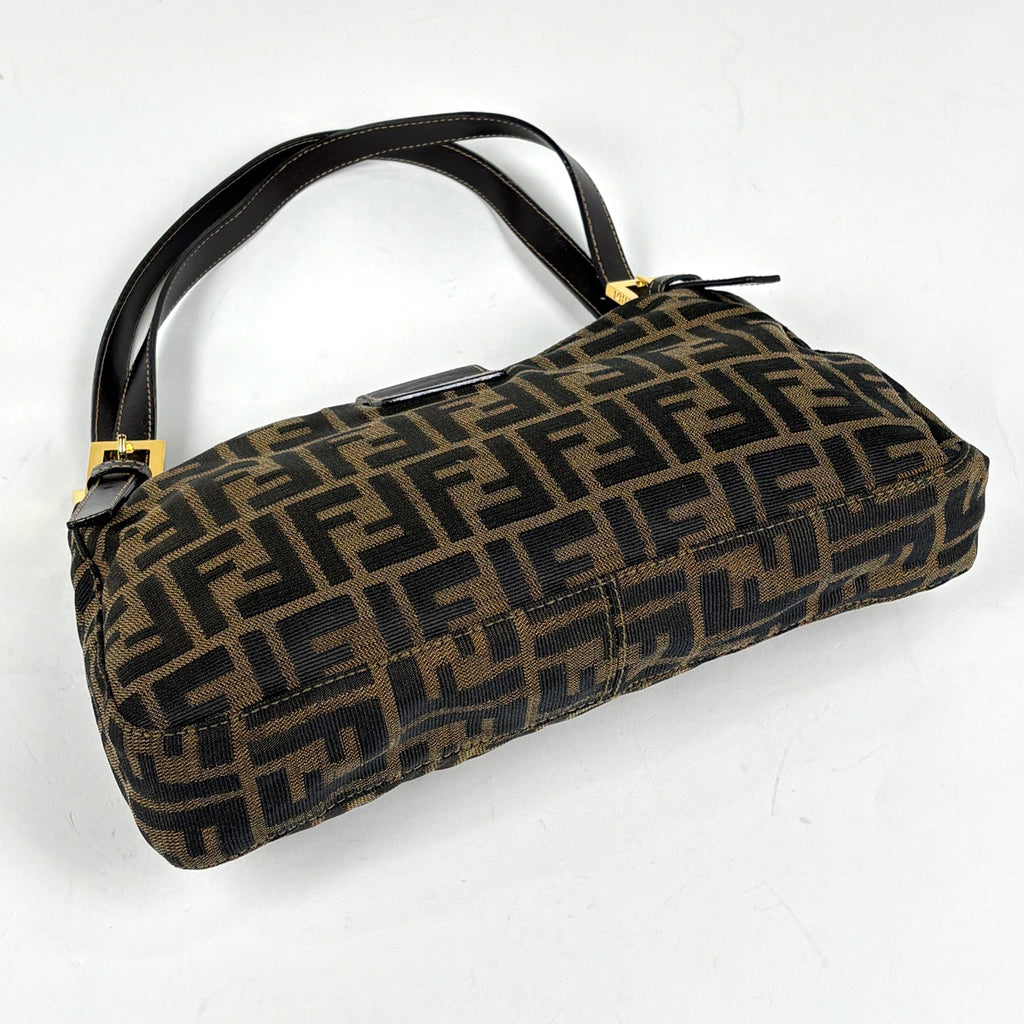 フェンディ ズッカ柄 ショルダーバッグ ハンドバッグ ショルダーバッグ キャンバス ブラウン レディース ブランドバッグ・小物 【中古】brbag