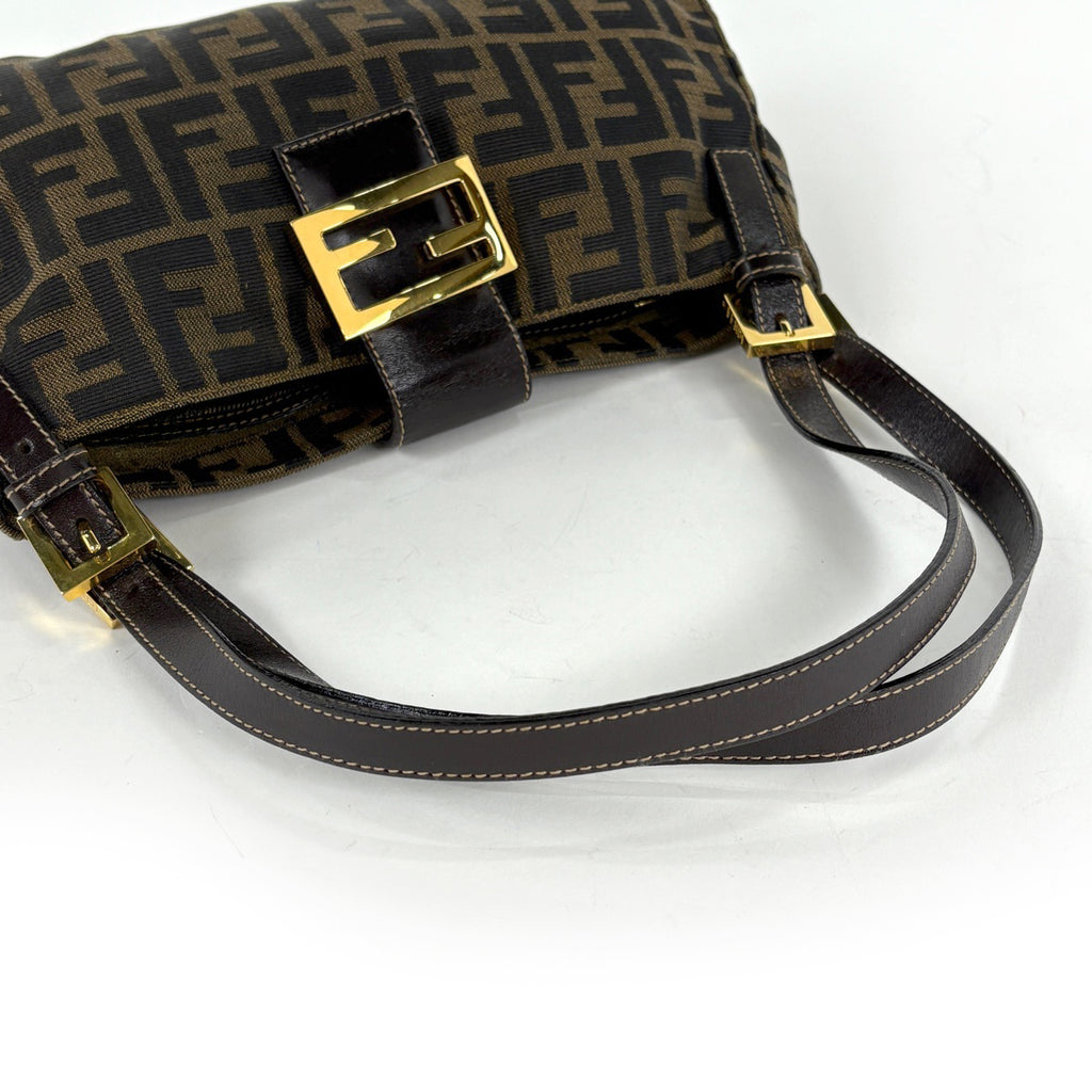 フェンディ ズッカ柄 ショルダーバッグ ハンドバッグ ショルダーバッグ キャンバス ブラウン レディース ブランドバッグ・小物 【中古】brbag