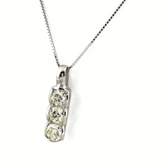 ダイヤモンド デザインネックレス WG ホワイトゴールド ペンダント ネックレス K18 WG ダイヤモンド レディース ノンブランドジュエリー 【中古】nbjwl