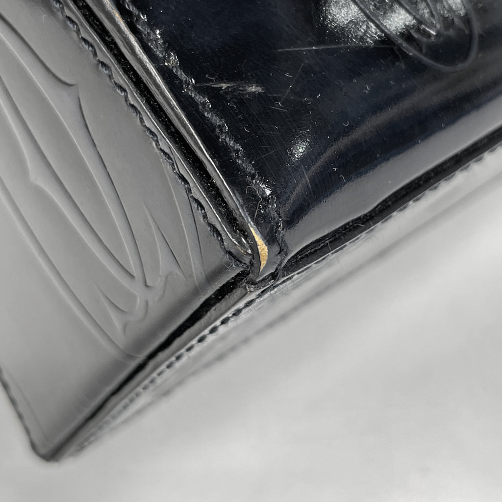 カルティエ ハッピーバースデー ハンドバッグ ターンロック 手提げ ハンドバッグ レザー ネイビー レディース 【中古】brbag