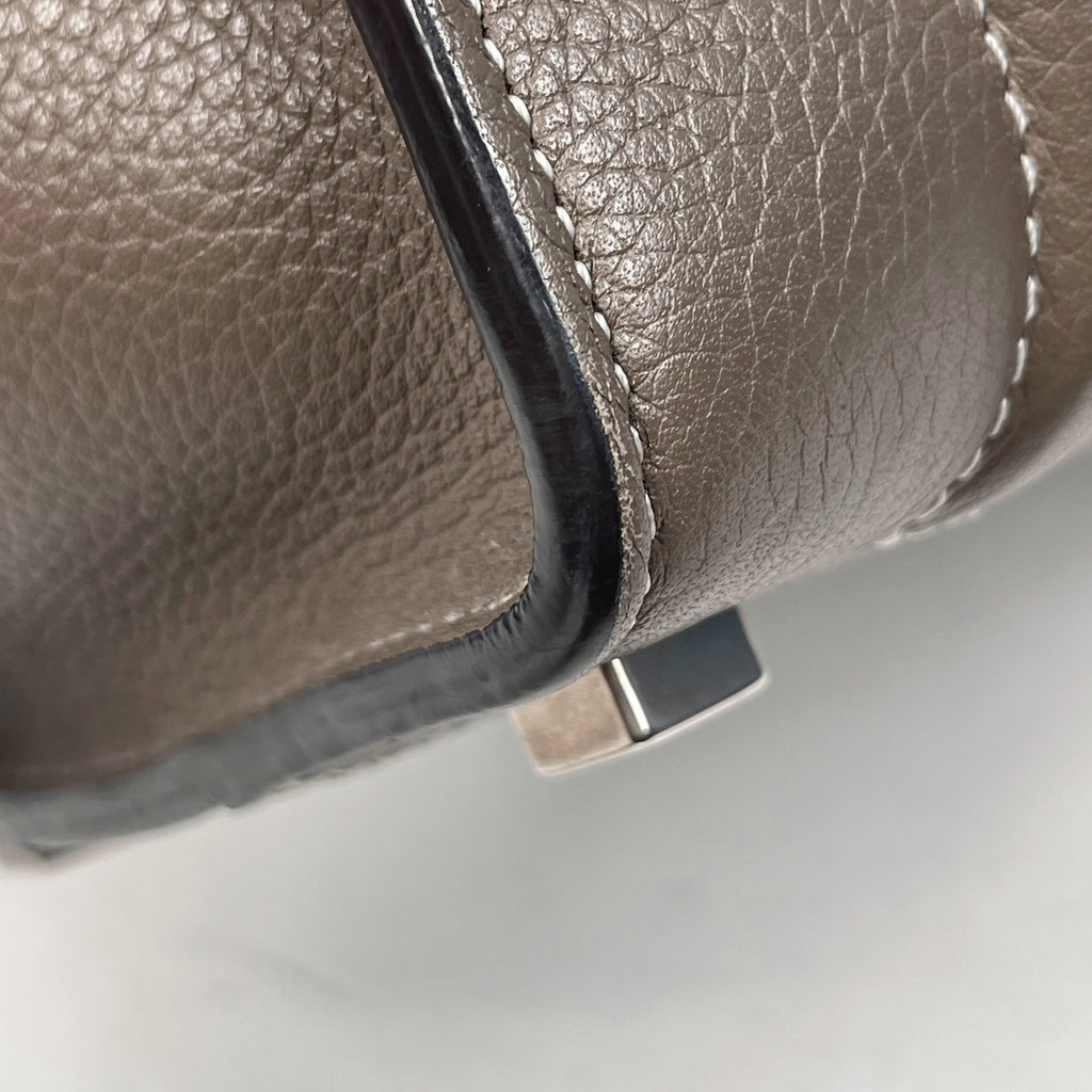セリーヌ ラゲージ マイクロショッパー トートバッグ ハンドバッグ レザー グレージュ レディース 【中古】brbag