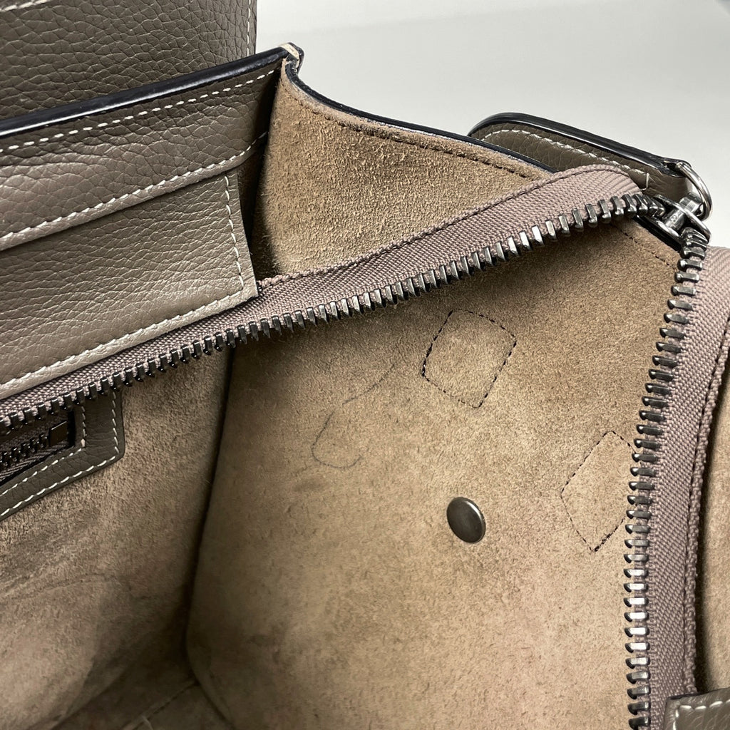 セリーヌ ラゲージ マイクロショッパー トートバッグ ハンドバッグ レザー グレージュ レディース 【中古】brbag