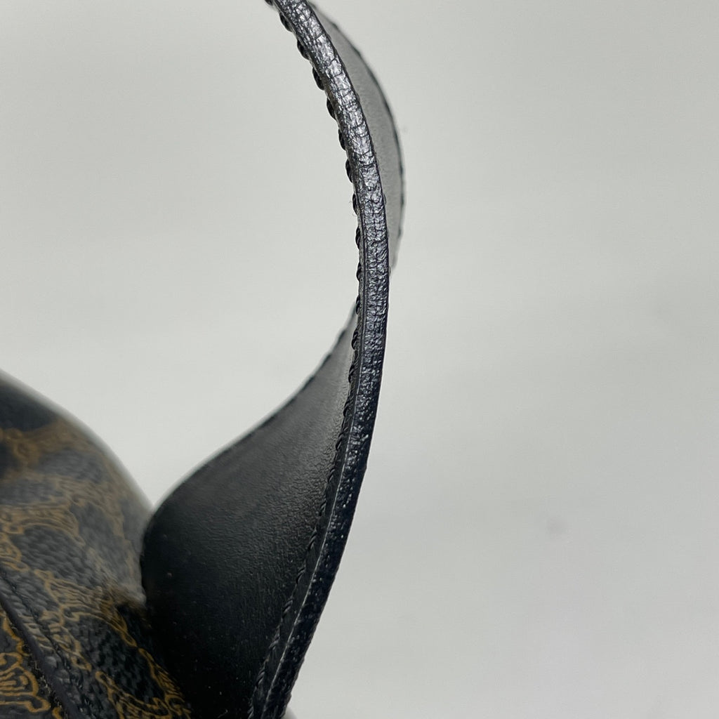 セリーヌ マカダム柄 ハンドバッグ サークルロゴ トートバッグ ハンドバッグ コーティングキャンバス ブラック レディース 【中古】brbag