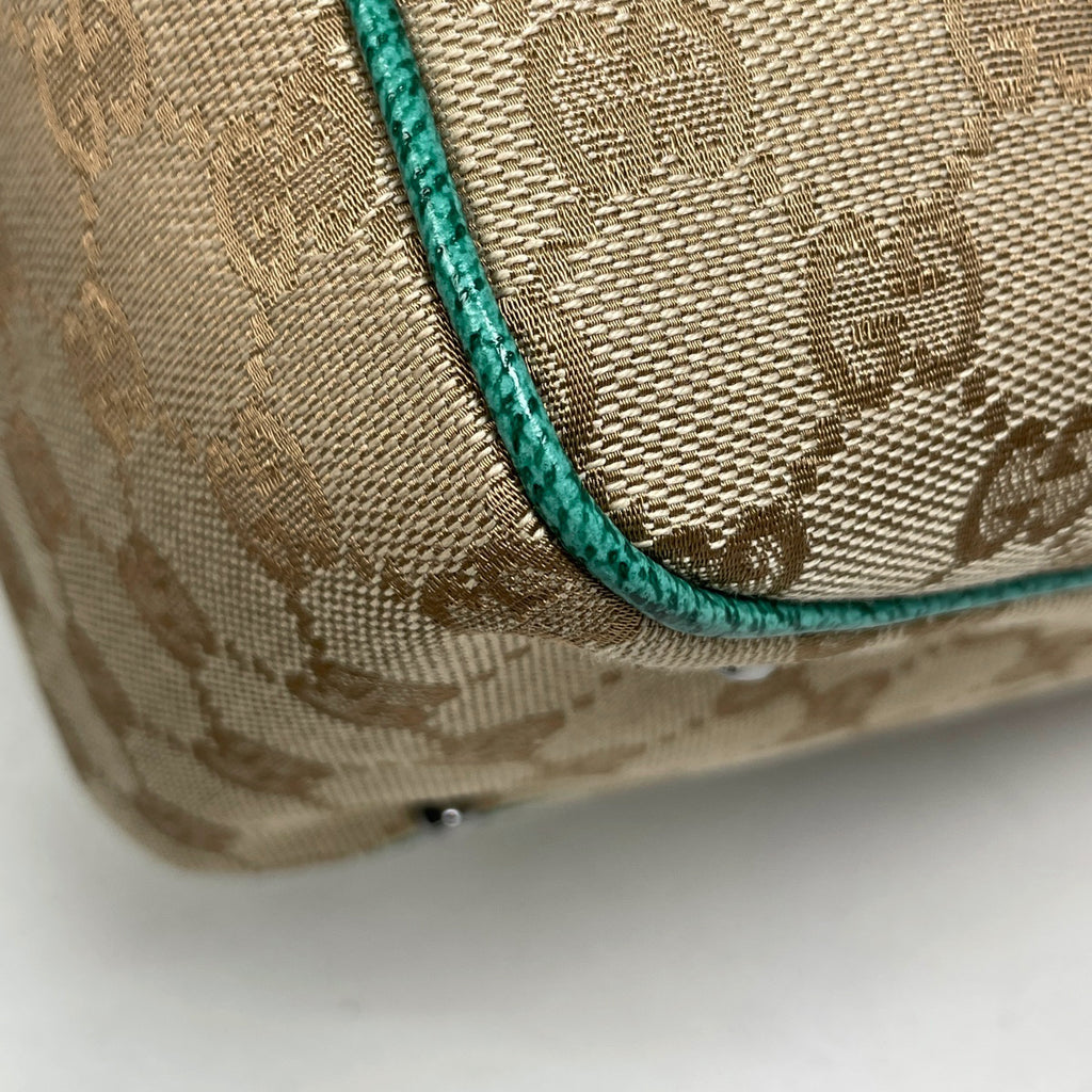 グッチ GG柄 トートバッグ ハンドバッグ トートバッグ GGキャンバス ベージュ グリーン 113017 レディース 【中古】brbag