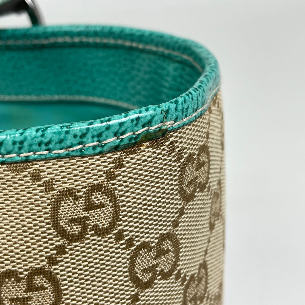 グッチ GG柄 トートバッグ ハンドバッグ トートバッグ GGキャンバス ベージュ グリーン 113017 レディース 【中古】brbag