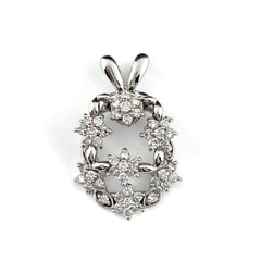 メレダイヤ デザインペンダントトップ WG ホワイトゴールド ペンダントトップ K18 WG ダイヤモンド レディース ノンブランドジュエリー 【中古】nbjwl