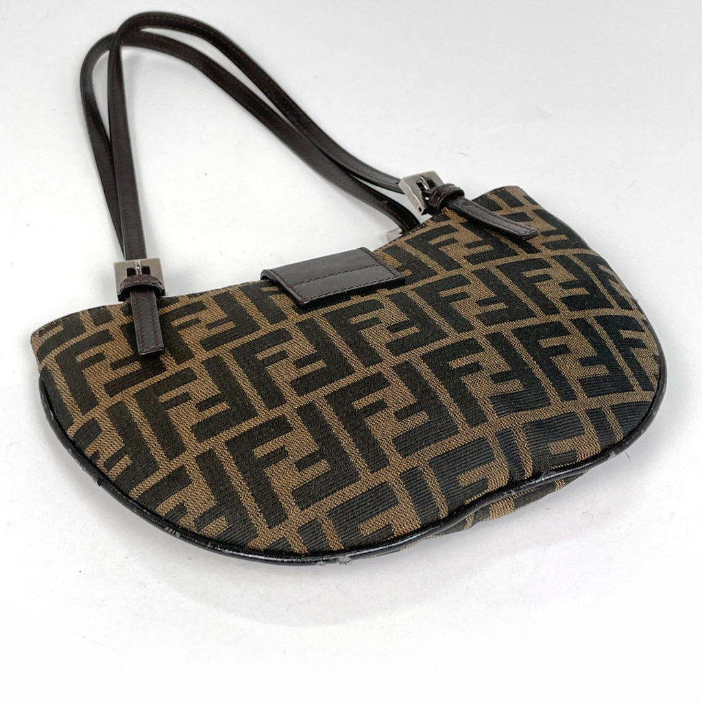 フェンディ ズッカ柄 ショルダーバッグ ハンドバッグ キャンバス ブラウン 26724 レディース 【中古】brbag