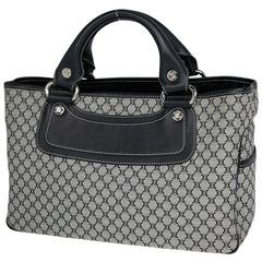 セリーヌ ブギーバッグ マカダム柄 ハンドバッグ キャンバス グレー ブラック レディース 【中古】brbag