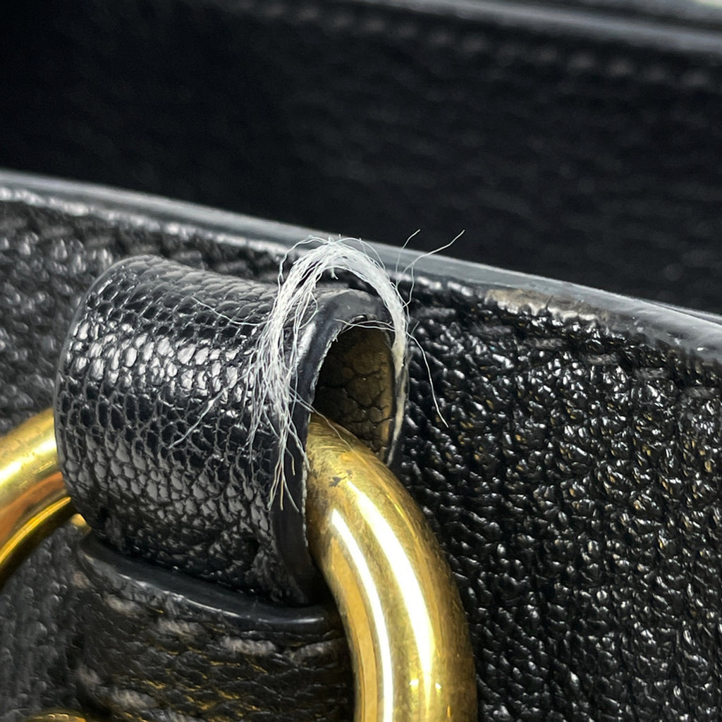 ミュウ ミュウ ロゴ ハンドバッグ スタッズ ラインストーン ハンドバッグ レザー ブラック レディース 【中古】brbag