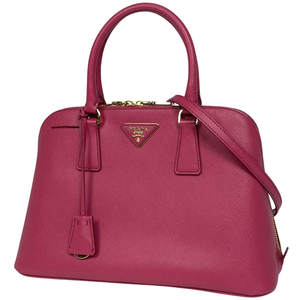 プラダ ロゴプレート ハンドバッグ 2WAY ショルダーバッグ プロムナード ハンドバッグ サフィアーノレザー ピンク BL0837 レディース 【中古】brbag