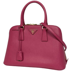 プラダ ロゴプレート ハンドバッグ 2WAY ショルダーバッグ プロムナード ハンドバッグ サフィアーノレザー ピンク BL0837 レディース 【中古】brbag