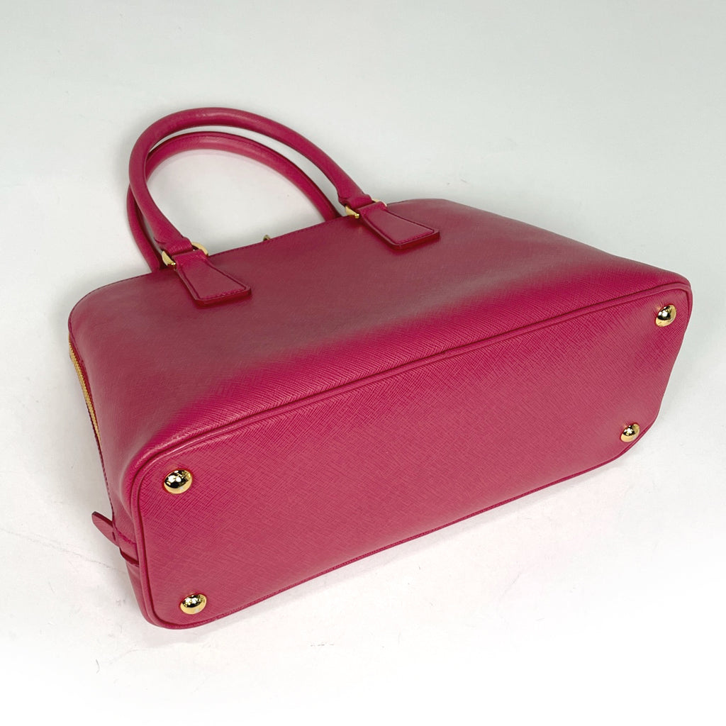 プラダ ロゴプレート ハンドバッグ 2WAY ショルダーバッグ プロムナード ハンドバッグ サフィアーノレザー ピンク BL0837 レディース 【中古】brbag