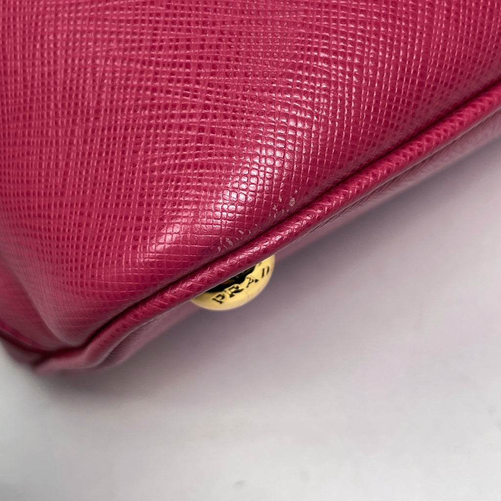 プラダ ロゴプレート ハンドバッグ 2WAY ショルダーバッグ プロムナード ハンドバッグ サフィアーノレザー ピンク BL0837 レディース 【中古】brbag