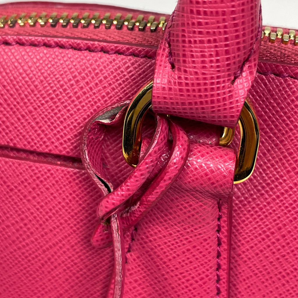 プラダ ロゴプレート ハンドバッグ 2WAY ショルダーバッグ プロムナード ハンドバッグ サフィアーノレザー ピンク BL0837 レディース 【中古】brbag