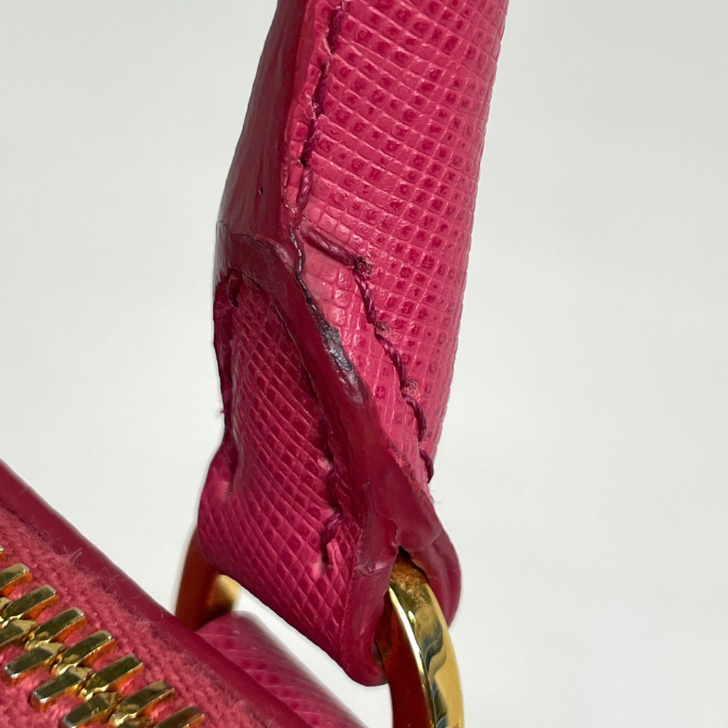 プラダ ロゴプレート ハンドバッグ 2WAY ショルダーバッグ プロムナード ハンドバッグ サフィアーノレザー ピンク BL0837 レディース 【中古】brbag