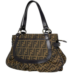 フェンディ ズッカ柄 ハンドバッグ ショルダーバッグ ハンドバッグ キャンバス ブラウン 8BR628 レディース 【中古】brbag