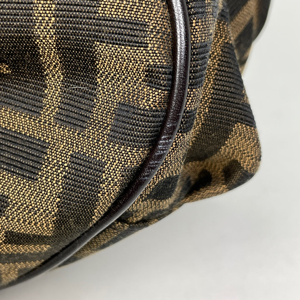 フェンディ ズッカ柄 ハンドバッグ ショルダーバッグ ハンドバッグ キャンバス ブラウン 8BR628 レディース 【中古】brbag