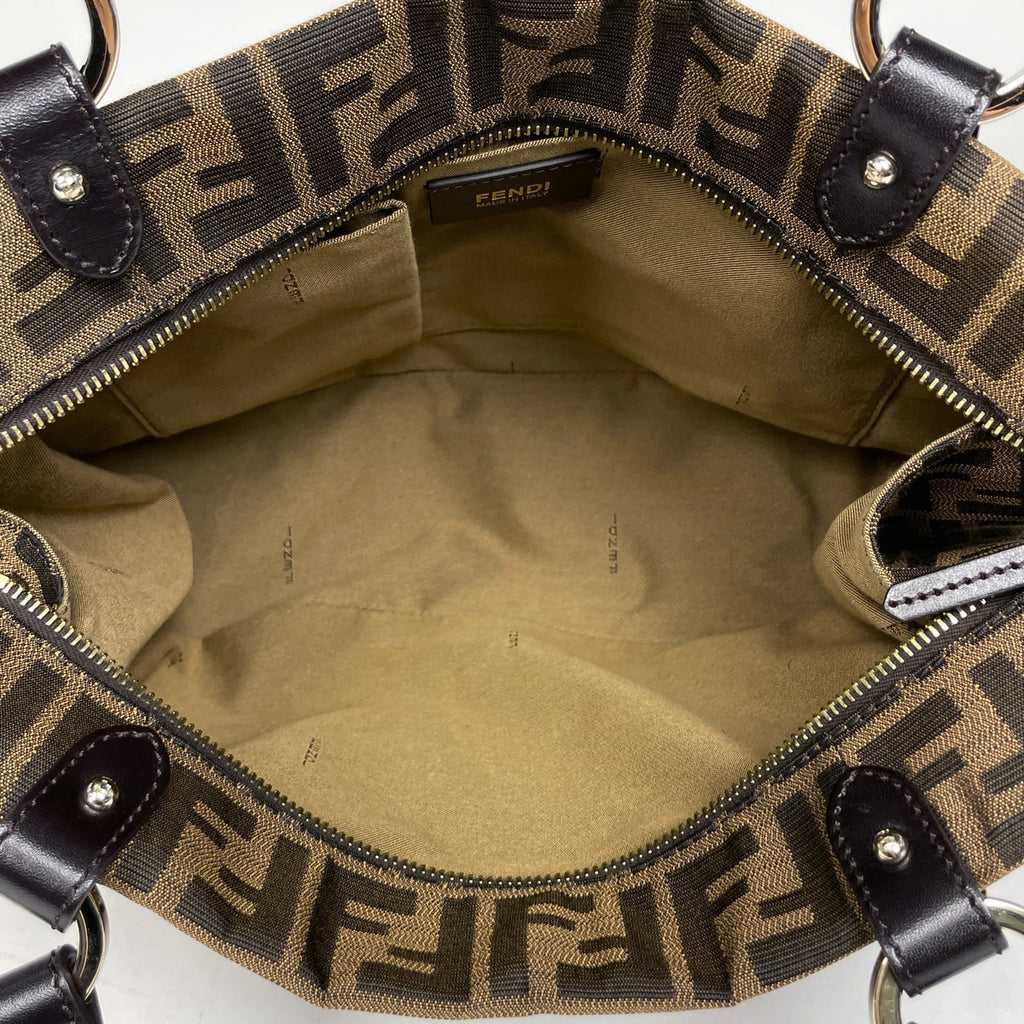 フェンディ ズッカ柄 ハンドバッグ ショルダーバッグ ハンドバッグ キャンバス ブラウン 8BR628 レディース 【中古】brbag