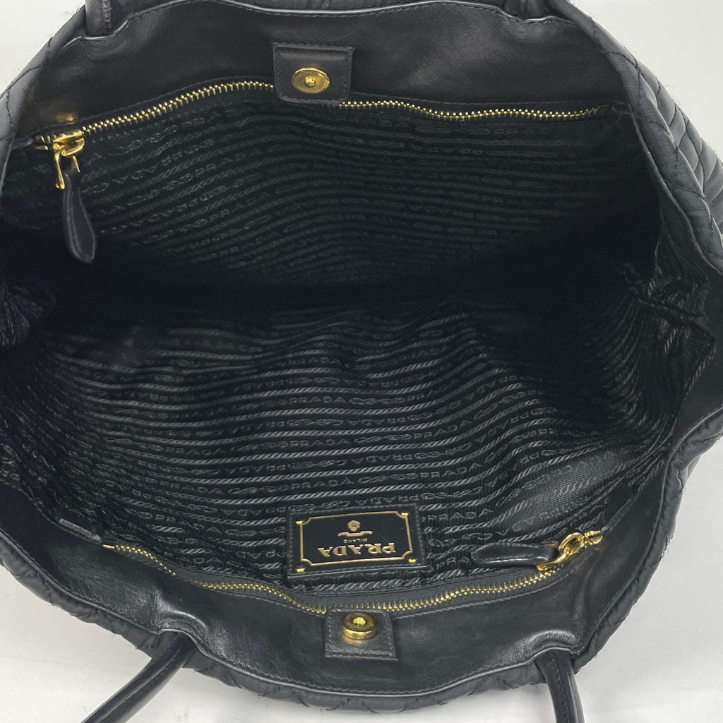 プラダ ロゴ トートバッグ キルティング ショルダーバッグ トートバッグ ナイロン ネロ(ブラック) レディース 【中古】brbag