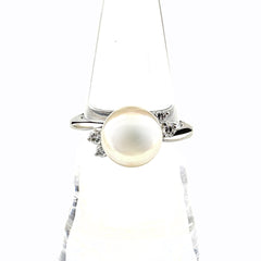 パール デザインリング プラチナ メレダイヤ 指輪 真珠 リング 12.5号 Pt900 パール ダイヤモンド レディース ノンブランドジュエリー 【中古】nbjwl