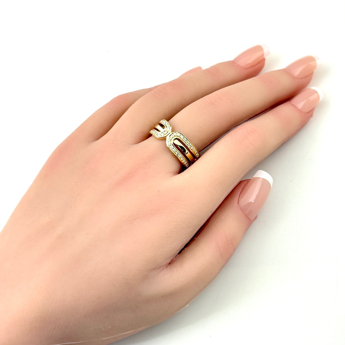 K18指輪　メレダイヤ、メレルビー セリーヌ メレダイヤ デザインリング YG イエローゴールド 指輪 ルビー