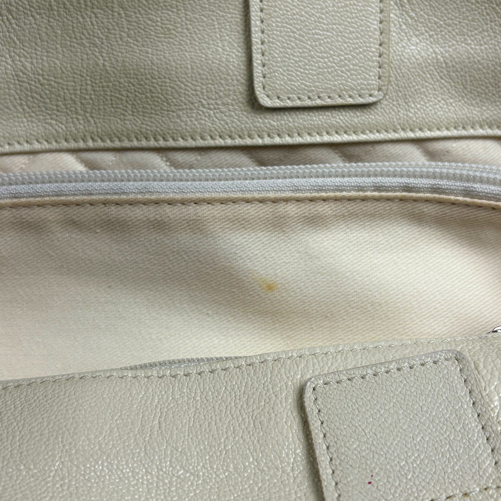 シャネル ココマーク トートバッグ パンチング ハンドバッグ トートバッグ レザー アイボリー レディース 【中古】brbag