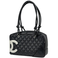 シャネル カンボンライン ボウリングバッグ ココマーク ミニボストン マトラッセ ショルダーバッグ レザー ブラック A25171 レディースbrbag brbag 【中古】